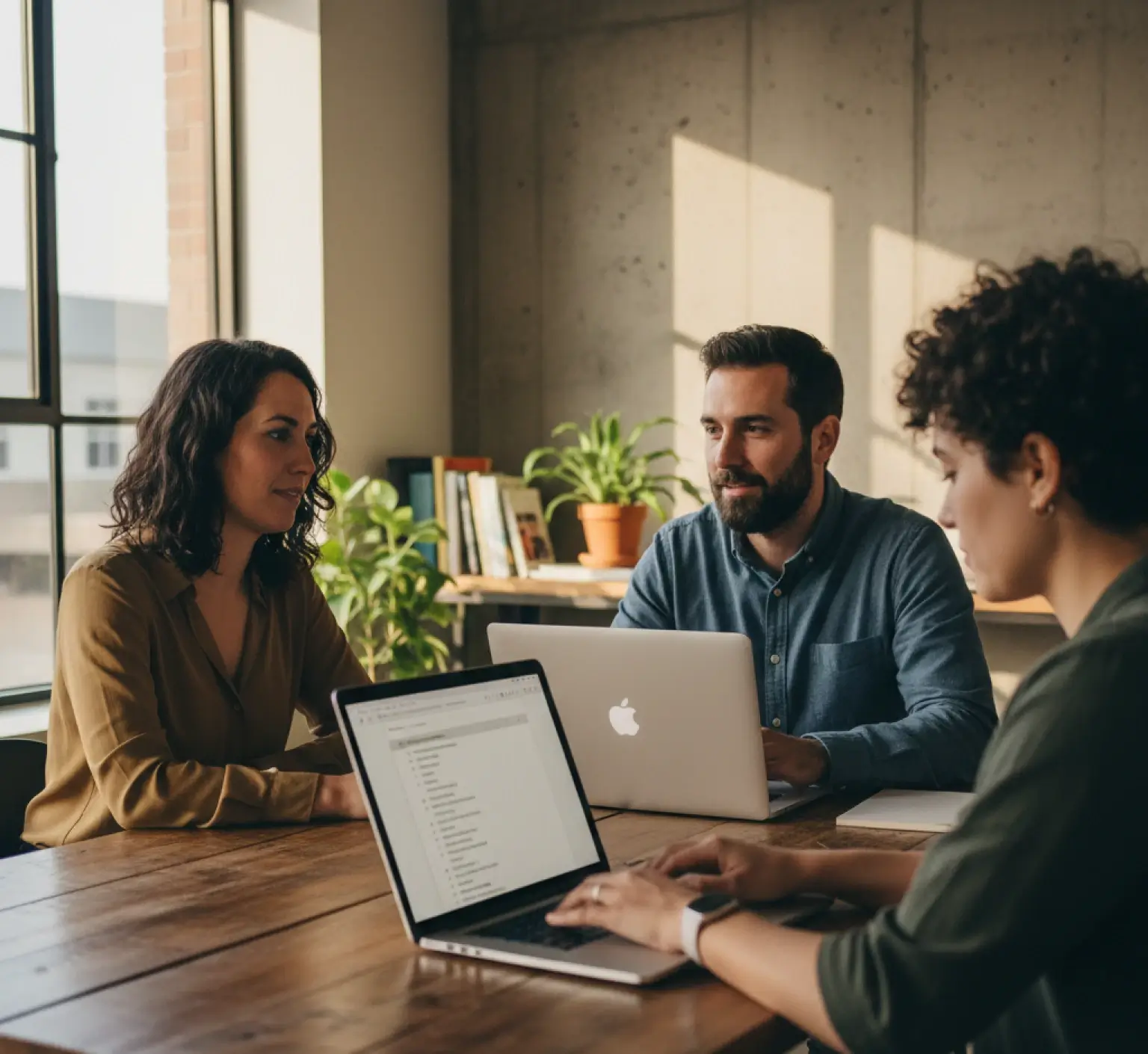 group on people working in a coworking area